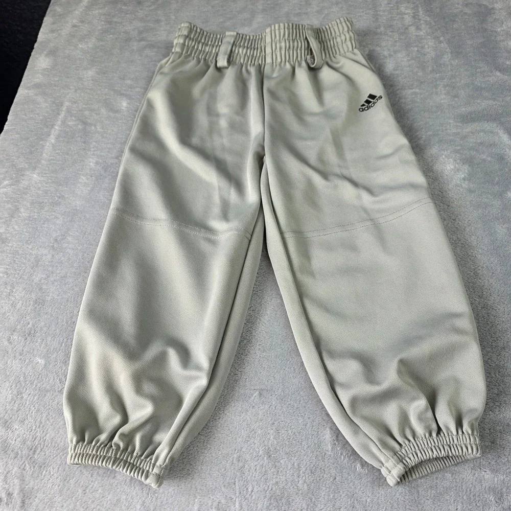 Adidas Youth Baseball T-Ball Softball‎ Pull-Up Pants 2XS Soil Release Gray